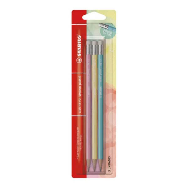 Lápis Pastel Swano Bl C/3 Azul Rosa Amarelo
